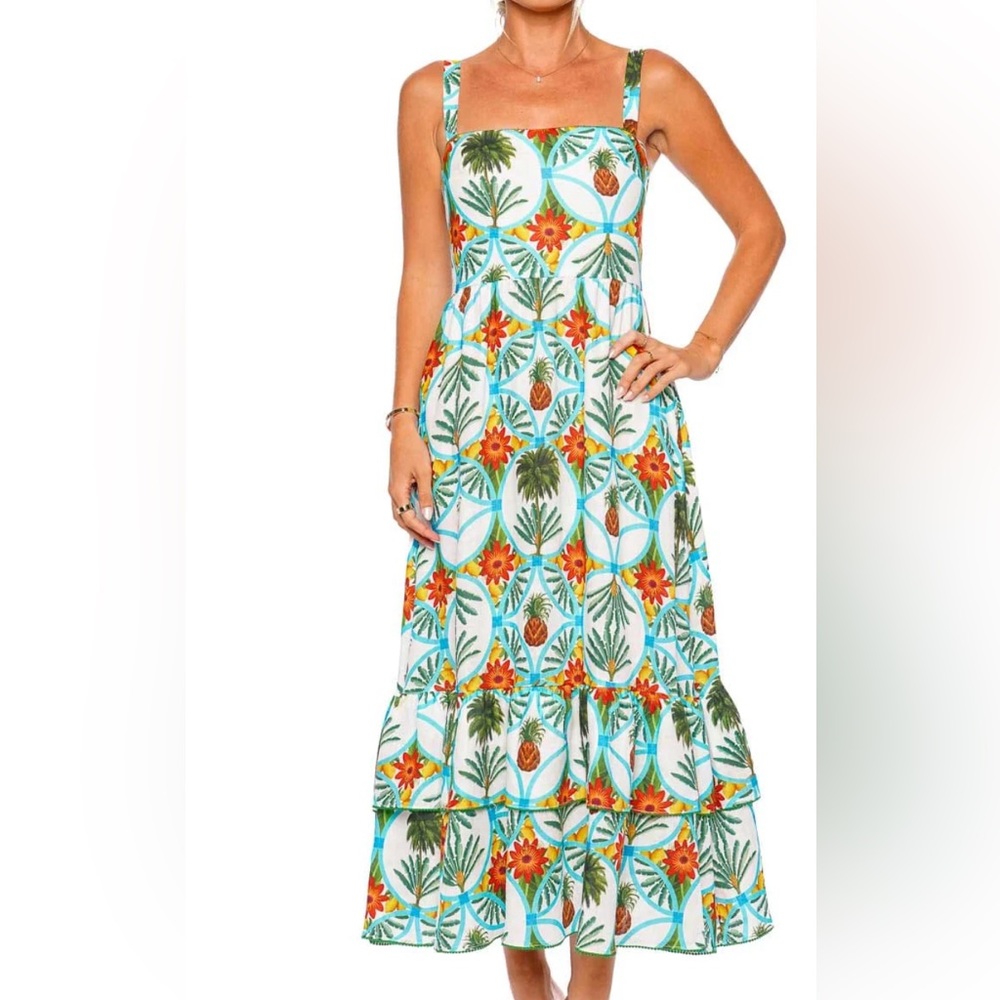 BORGO DE NOR
DANI BLUE & WHITE LINEN MIDI DRESS